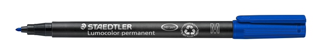 Viltstift Staedtler Lumocolor 317 permanent M blauw