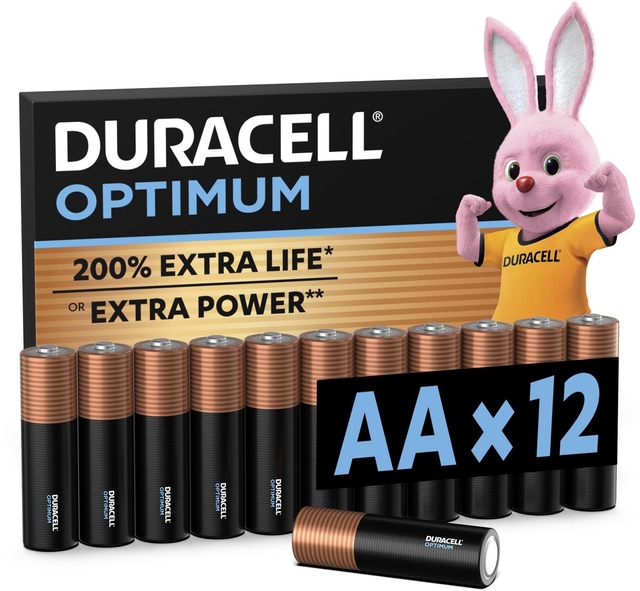 Batterij Duracell Optimum 200% 12xAA
