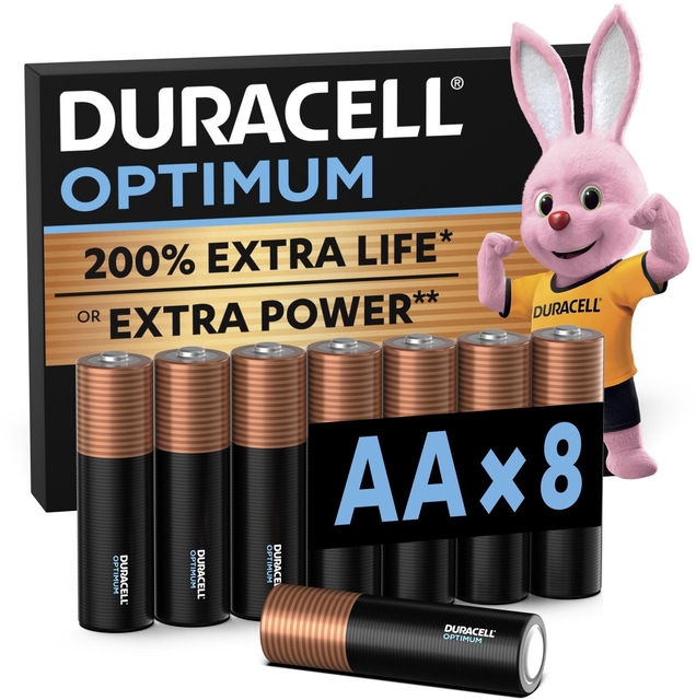 Batterij Duracell Optimum 200% 8x AA