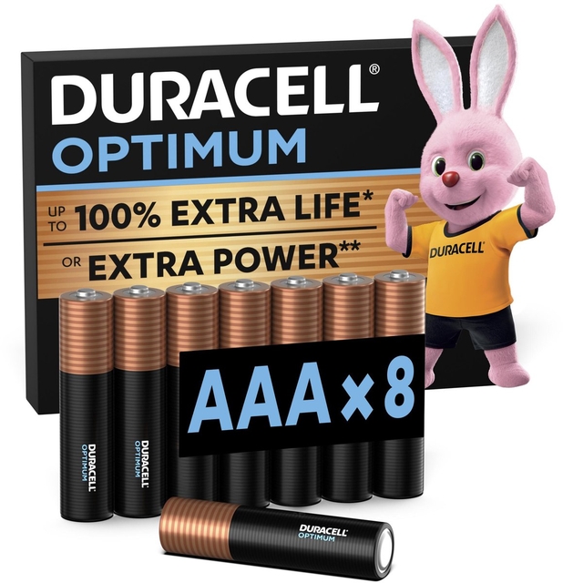 Batterij Duracell Optimum 100% 8xAAA
