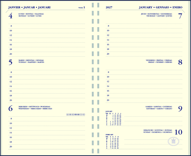 Agendavulling 2027 Ryam Memoplan 7 7dagen/2pagina’s