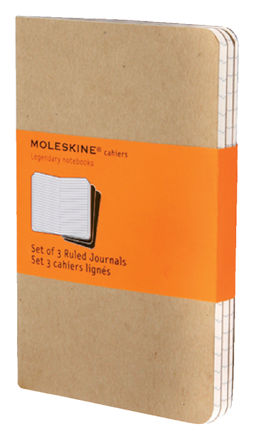 Schrift Moleskine 90x140mm lijn 128 pagina’s pocket kraft