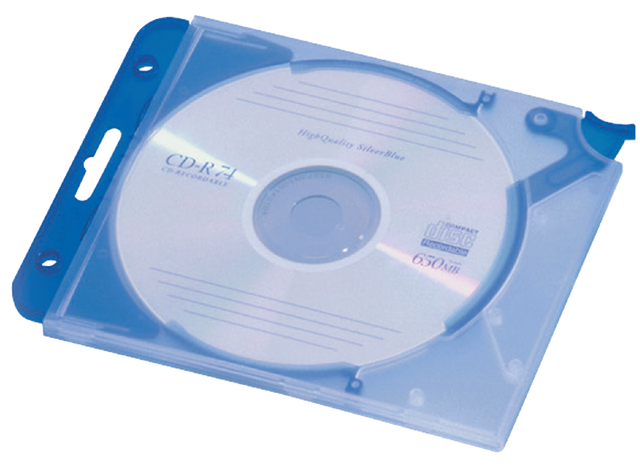 Cd opbergmap Quickflip compleet blauw 5 stuks