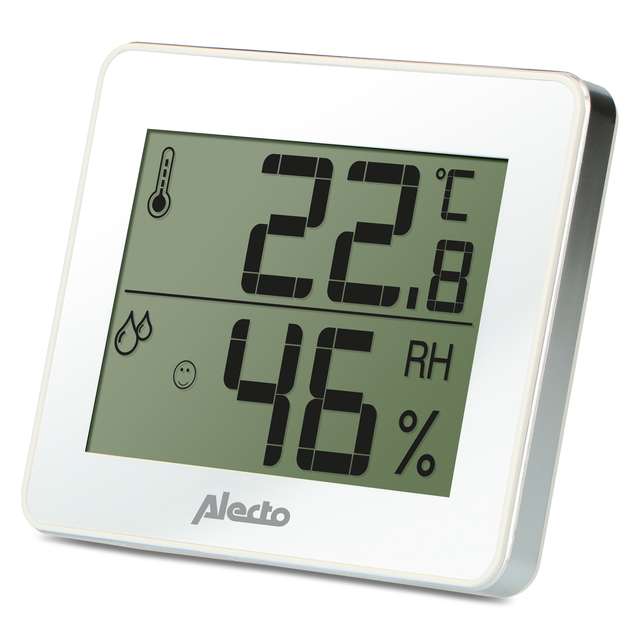Thermometer hygrometer Alecto WS-55 wit – zilver