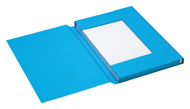 Dossiermap Secolor folio 3 kleppen 225gr blauw