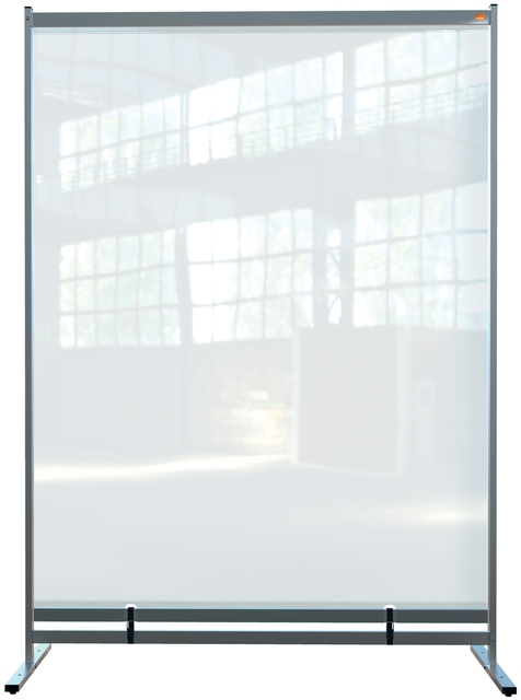 Vloerscheidingspaneel Nobo vrijstaand doorzichtig PVC 148x206cm