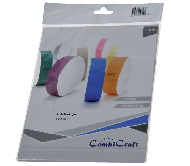 Polsband CombiCraft blanco 100 stuks blauw